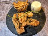Fish and chips d'aile de raie et son émulsion de sauce tartare