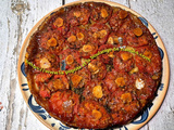 Tarte tatin aux tomates, ail et vinaigre balsamique