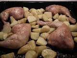 Cuisse de poulet et ses pommes de terre au four