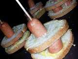 Mini croque hot dog