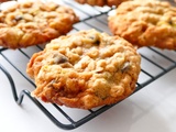 Biscuits moelleux à la courgette et aux pépites de chocolat noir et caramel