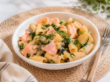 Pâtes allégées au saumon avec gremolata