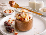 Pouding aux dattes et au lait d’avoine sans sucre ajouté ni lactose