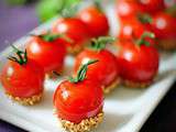 Tomates cerises caramélisées et ses petites graines de sésame