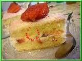 Gâteau aux fraises et chantilly coco