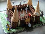 Gâteau d’anniversaire au chocolat : Thème château fort
