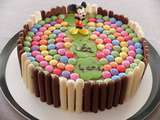 Gâteau d’anniversaire aux fingers et smarties thème Mickey