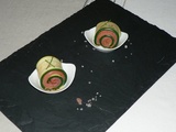 Roulés de courgettes au saumon et sel rose d’himalaya