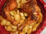 Cuisses de poulet à l'origan et pommes de terre au four