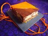 Cheesecake marbré potiron-orange/chocolat pour Halloween