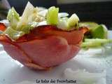 Salade Avocat Kiwi Oignon Nouveau dans son bol de Bacon