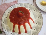 Bavarois à la vanille et son coulis de fraises