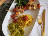 Brochettes de poulet marinées au citron yuzu