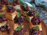 Mini bouchées feuilletées champignons chorizo