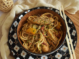 Poulet caramélisé aux nouilles chinoises