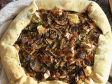 Tarte rustique aux champignons bruns et au chèvre