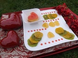 Assiette gourmande facile pour la St-Valentin : mangue, kiwi et crème de pralines roses