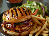 Burger au poulet et sauce barbecue : Recette facile et savoureuse
