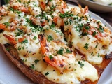 Découvrez la Recette Éblouissante du Pain à l’Ail, Fromage et Crevettes Grillées – Un Mélange Irrésistible pour Faire Fondre vos Papilles