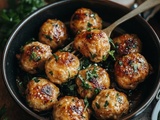 Découvrez notre Recette Incontournable : Boulettes de Poulet Moelleuses à la Ricotta et Sauce Alfredo aux Épinards