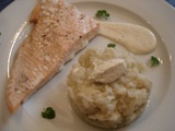 Facile : Filet de saumon et écrasé de topinambours au fromage frais ail et fines herbes