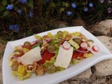 Facile : Salade tomate et fromage de brebis en 2 étapes
