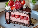 Gâteau glacé fraises-chocolat : Recette facile et savoureuse