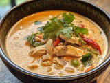 Réveillez Vos Papilles avec l’Explosive Soupe Thaï au Poulet, Lait de Coco et Curry Rouge: Recette Simple et Savoureuse