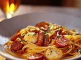 Spaghetti Crémeux Chorizo Crevettes : Recette Facile et Savoureuse