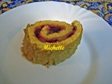 Gâteau roulé à la pâtissière au thé matcha, confiture de framboise
