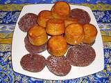 Petits gâteaux aux deux mandarines et sirop de melon, diamants au chocolat et fève tonka