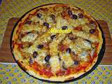 Pizza fenouil, lardons, champignons, tomate et gouda