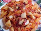 Penne Viviane sauce tomate, bacon et pétoncles