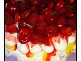 Pavlova fruits rouges, crème de nougat blanc au safran