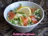 Salade et pâtes au saumon