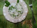 Riz et haricots verts au basilic