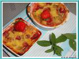 Clafoutis au yaourt, fraise et rhubarbe