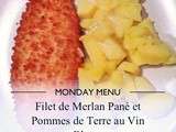 Filet de Merlan Pané et Pommes de Terres au Vin Blanc