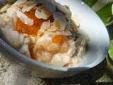 Pèche melba sans glace au yaourt de soja