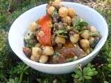 Salade de pois chiches à la sauce soja et uméboshi