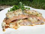 Pavé de saumon au chèvre, moutarde et chorizo - Les recettes de mimi