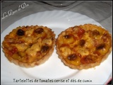 Tartelettes de tomates cerise et dés de cumin