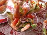 Salade de crevettes, mangue et avocat