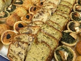 Cake champignons/cantal/noisettes