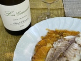 Dorade rôtie au four, fenouil confit à l'orange et au miel