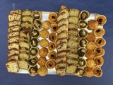 Mini-tartelettes apéritives, épinard/chèvre/citron et thon/tomate/menthe
