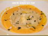 Raviolis maison au foie gras et courge rôtie au four