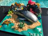 Gateau requin tigre et fonds marins - shark cake and reefs