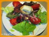 Assiette de salade de chèvre frais et gésiers