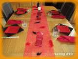 Déco de table  Japon en noir et rouge 
